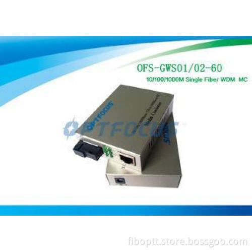 256 K Single Fiber Fast Ethernet Media Converter Gigabit 10